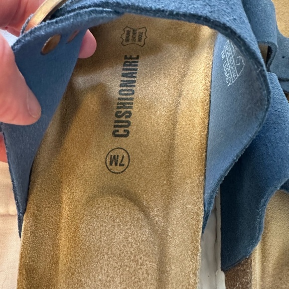 CUSHIONAIRE Legacy Cork Footbed Sandals for Women – Leather Double Strap 7 - Picture 4 of 6